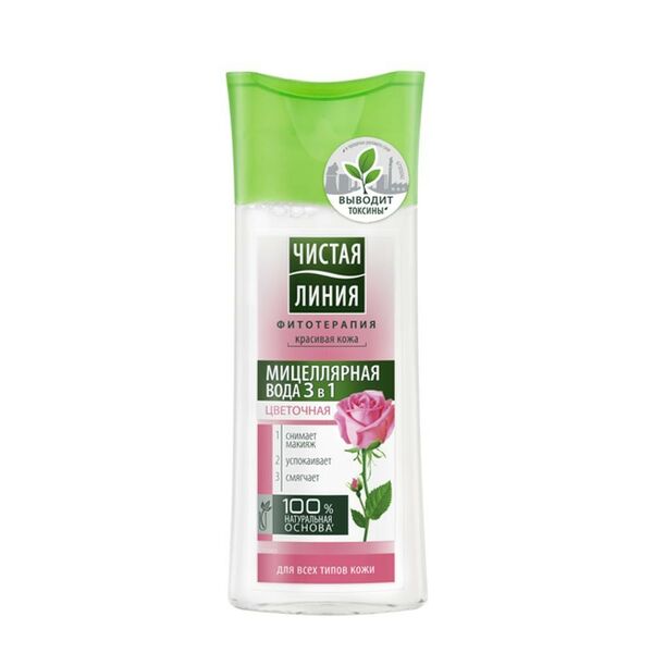 Вода мицеллярная Чистая Линия, 3 в 1, 100 мл