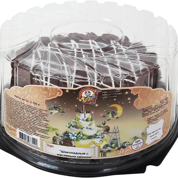 Торт бисквитный Тортила Шоколадный с масляным кремом