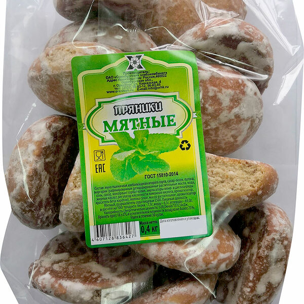 Пряники Оренбургский ХК мятные 400г