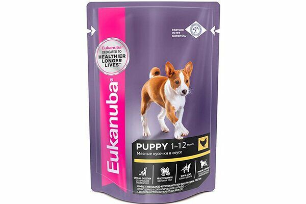 Корм консервированный для щенков EUKANUBA Euk Dog с курицей в соусе
