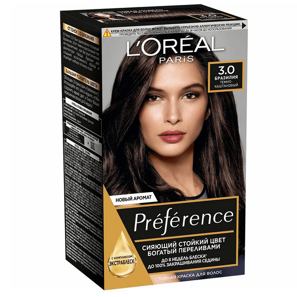Стойкая краска для волос L'Oreal Paris Preference т.3.0 Бразилия 174 мл