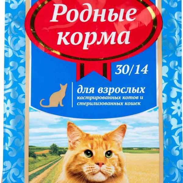 Корм для кастрированных котов и стерилизованных кошек Родные корма с курицей 409г