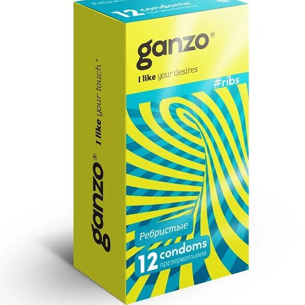 Презервативы Ganzo Ribs ребристые 12 шт
