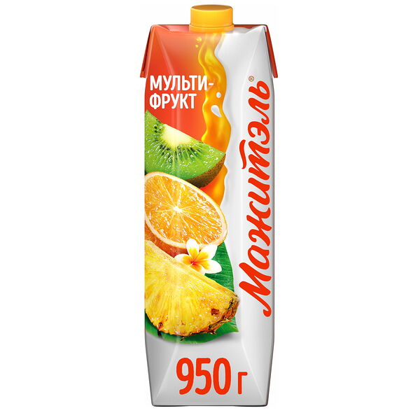 Сывороточно-молочный коктейль Мажитэль с соком и с витаминами Мультифрукт, 950 мл