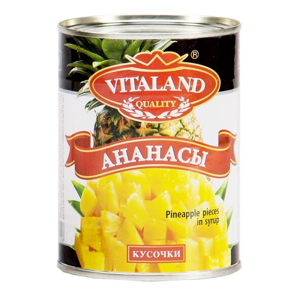 Ананасы в сиропе Vitaland кусочки