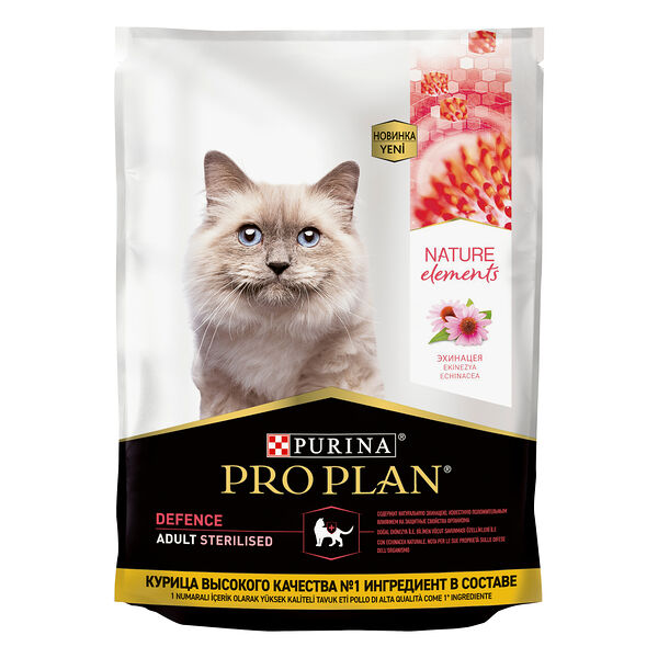 Pro Plan Nature Elements корм для взрослых стерилизованных кошек и кастрированных котов Курица