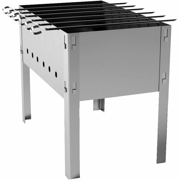 Мангал Севзапуголь сборный + 6 шампуров 40х25x35 см