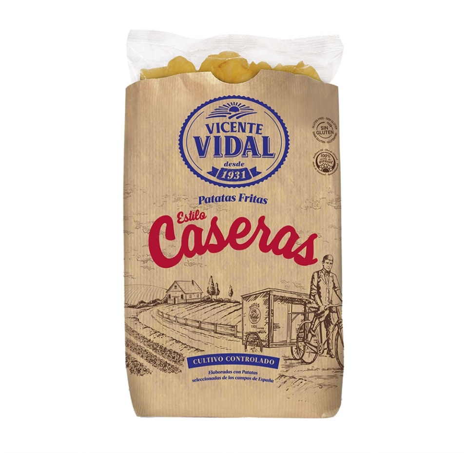 

Чипсы картофельные Vicente VIDAL Caseras натуральные с солью Aperitivos y Extrusionados, S.A.U. 250г Испания