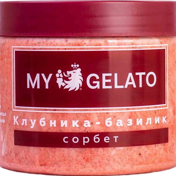 Десерт фруктовый взбитый замороженный сорбет My Gelato Клубника-базилик