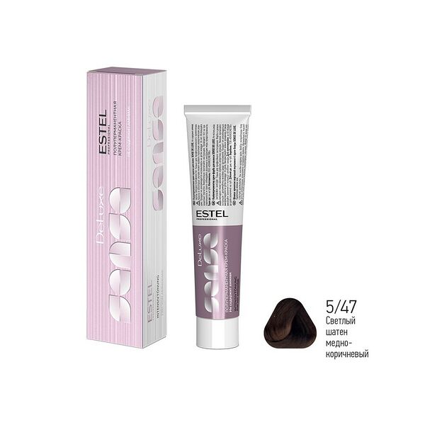 Полуперманентная крем-краска для волос Estel De Luxe Sense 5/47 Светлый шатен медно-коричневый