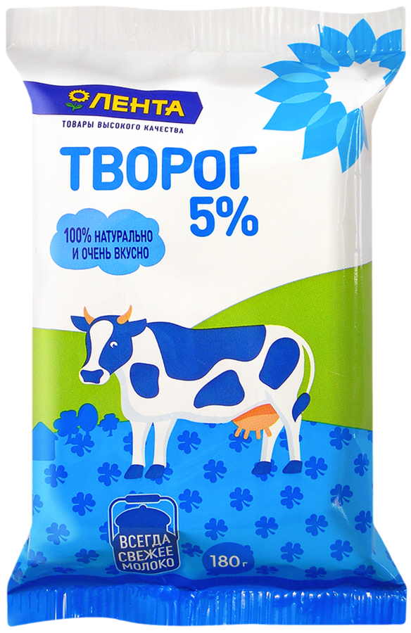 

Творог ЛЕНТА 5%, без змж