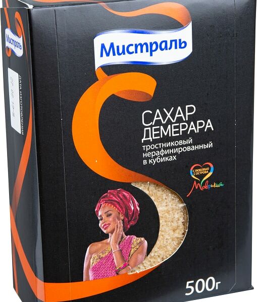 Сахар Мистраль Демерара в кубиках 500г