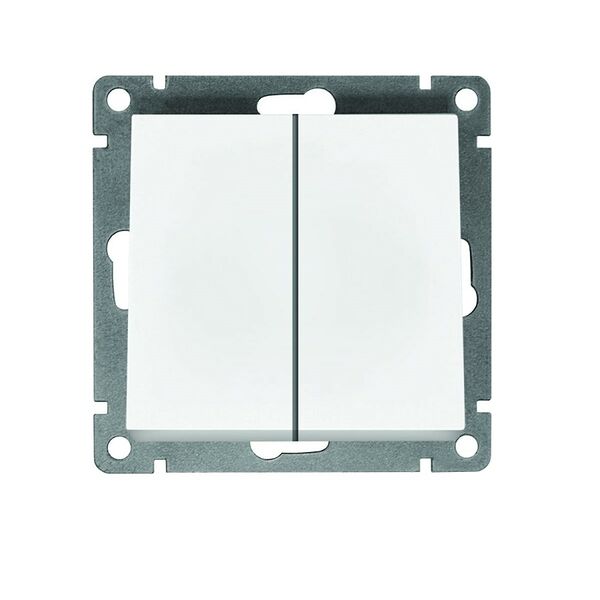 Выключатель UNIVERSAL Афина двухклавишный, белый