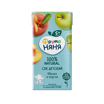Сок яблоко и персик без сахара с 5-ти месяцев ФрутоНяня 200 мл