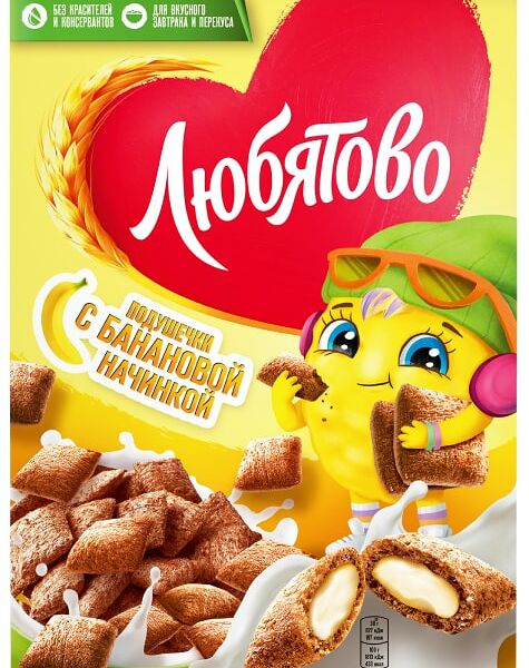 Подушечки Любятово С банановой начинкой 220г