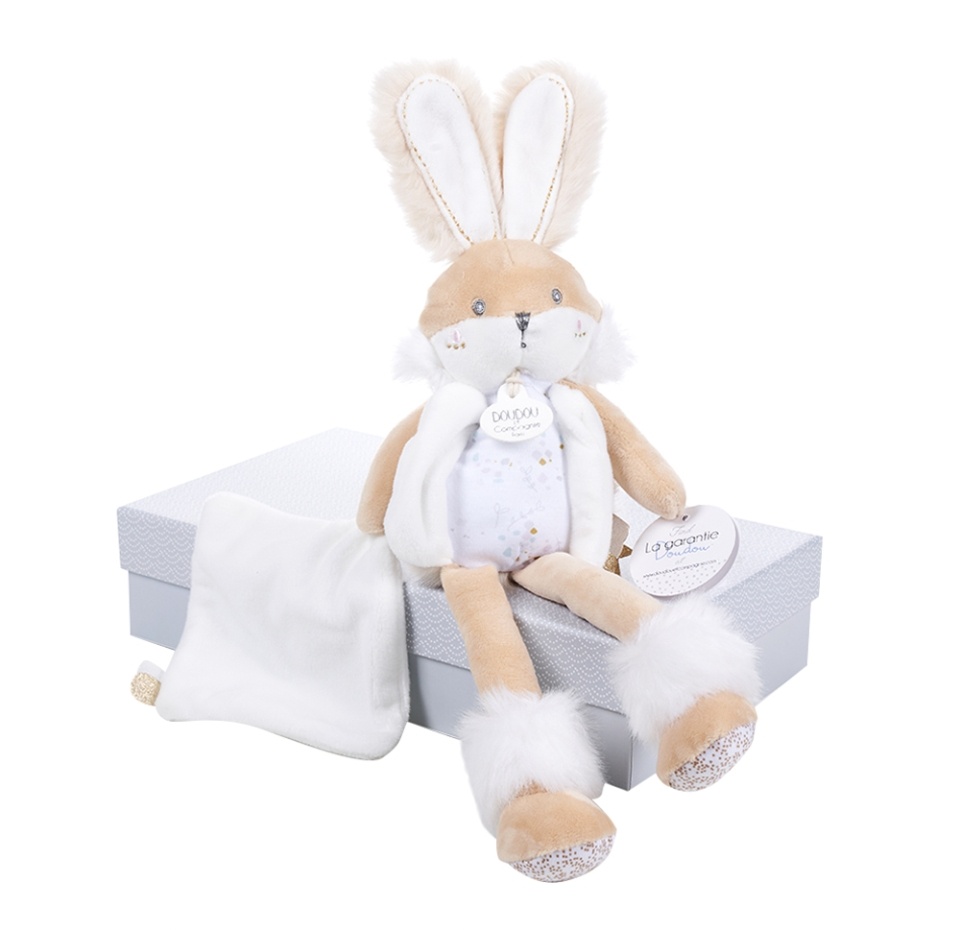

Игрушка мягкая «Зайчик с платочком» в подарочной коробке, Doudou et Compagnie, 31 см, Франция
