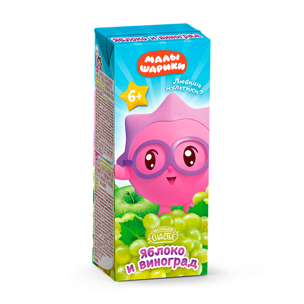 Нектар Яблоко-Виноград Малышарики вес 0.2л ДП Маленькое счастье
