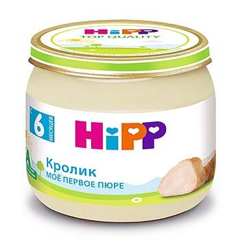 Пюре мясное «Кролик» для детей с 6 месяцев, HiPP