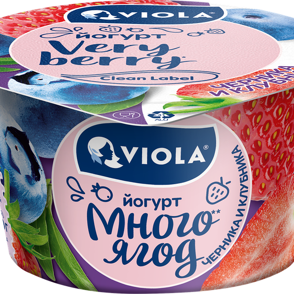 Йогурт VIOLA Very Berry с черникой и клубникой 2,6%, без змж