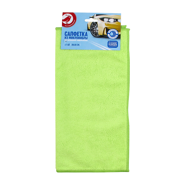 Салфетка из микрофибры для авто универсальная 30х30 см ТМ Ашан Красная птица