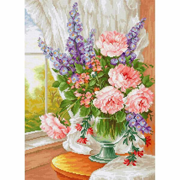 BU4016 Набор для вышивания 'Цветы у окна' 25*34см, Luca-S