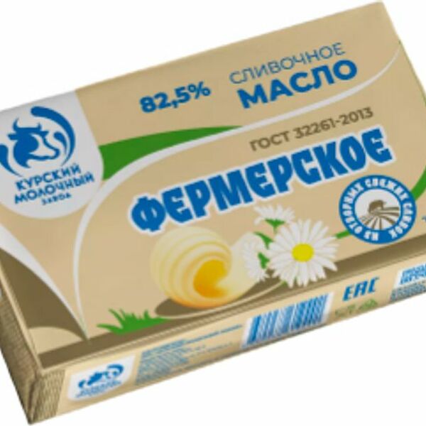 Масло сливочное Курский МЗ фермерское традиционное 82.5% 180г