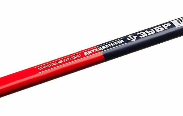 Карандаш строительный ЗУБР двухцветный 180 мм