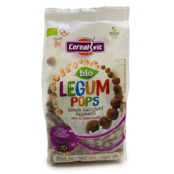 Готовый завтрак Cerealvit шарики воздушные бобовые с шоколадом и имбирем (без глютена, без сахара) БИО 175г, Италия