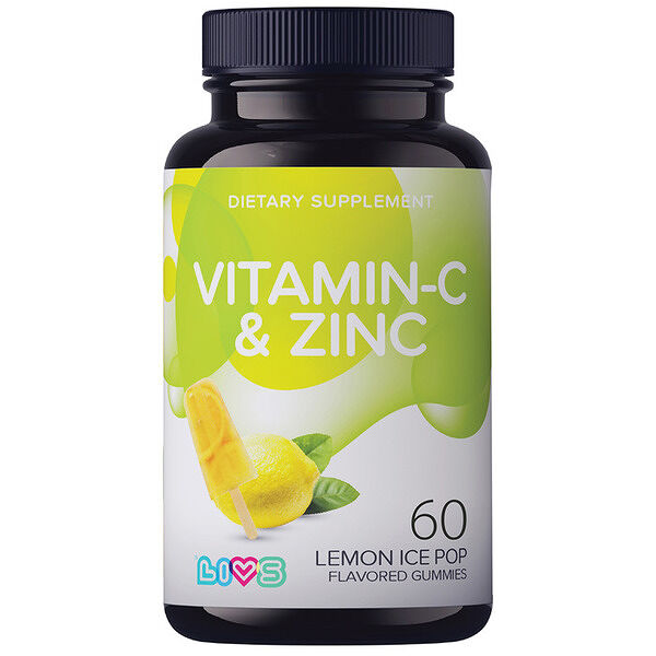 LIVS витамин C плюс цинк со вкусом фруктов и ягод мармеладные пастилки жеват №60