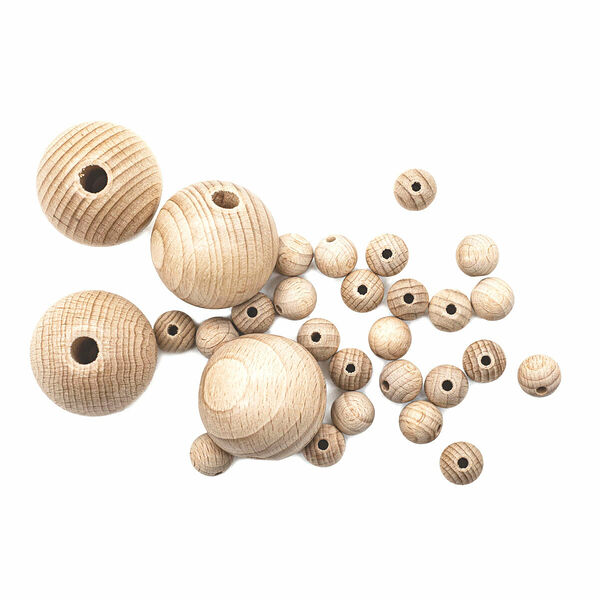 61657012/35 Набор деревянных неокрашенных бусин 12-35мм 29шт, Glorex