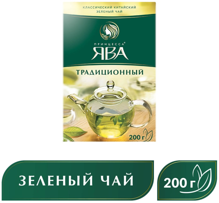 

Чай зелёный Принцесса Ява традиционный листовой 200 г