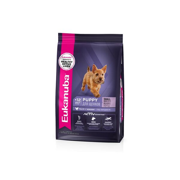 Сухой корм для щенков мелких пород Eukanuba Puppy Small Breed с курицей 3кг