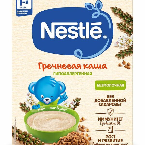 Каша Nestle безмолочная гречневая с 4 мес. 200г