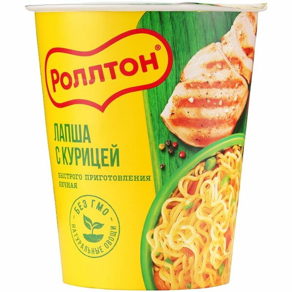 Лапша Роллтон с курицей Горячая порция 70 г