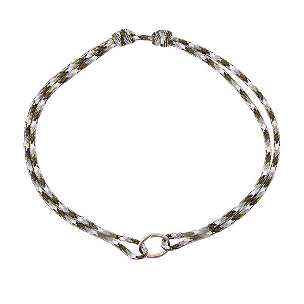 Шнурок для адресника из парашютного паракорда для кошек и собак (45-75 см) белый камуфляж