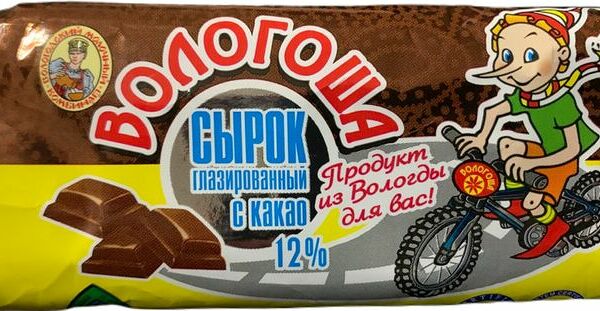 Сырок глазированный Вологоша с какао 12% 30г