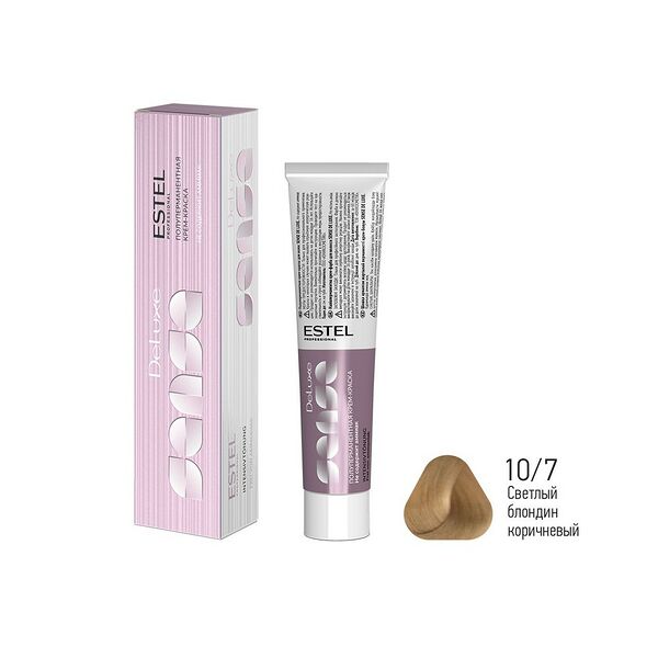 Полуперманентная крем-краска для волос Estel De Luxe Sense 10/7 Светлый блондин коричневый