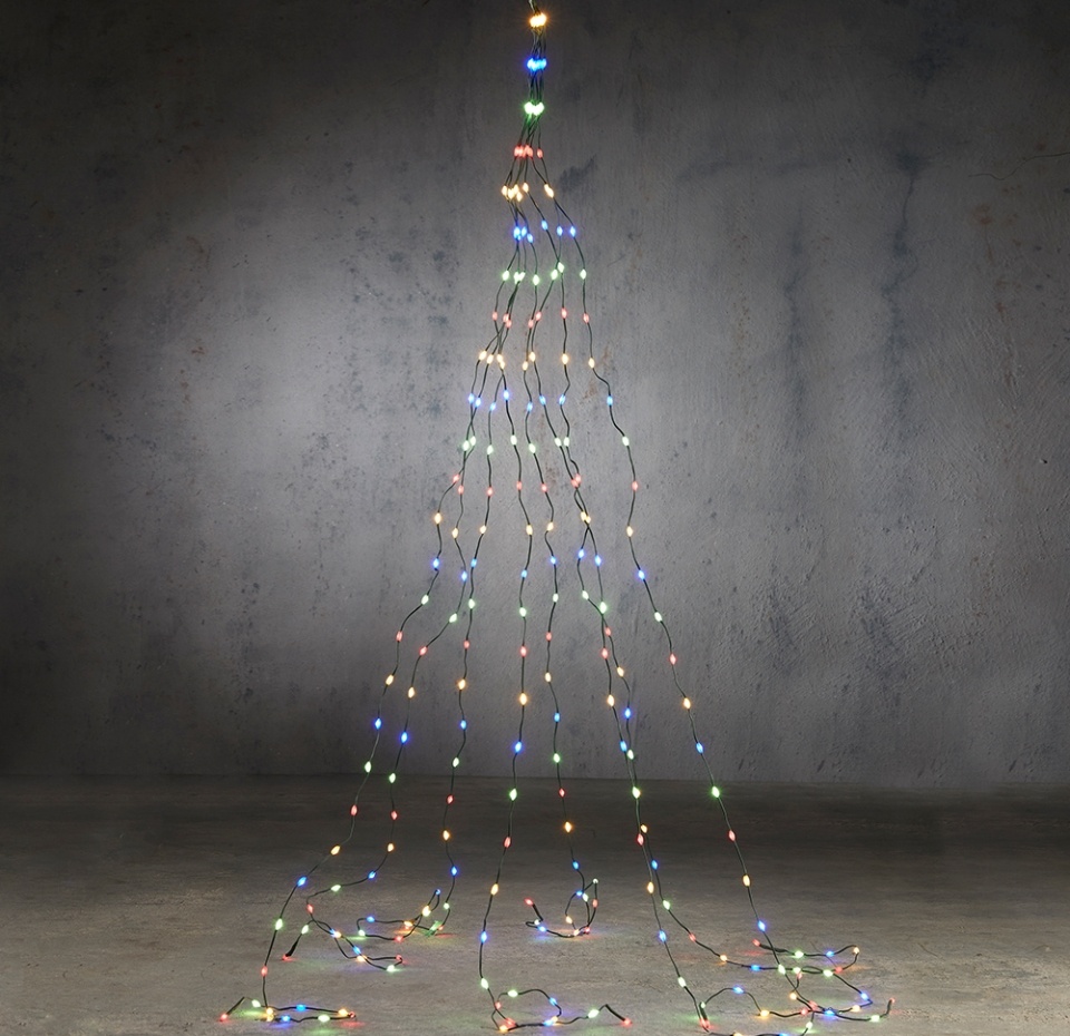 

Декор Luka Lighting гирлянда хвост на зеленом проводе мультиколор 8 функций, 672 лампы, 210 см таймер, Китай