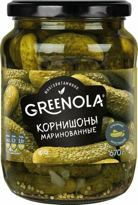 Корнишоны Greenola маринованные 670г