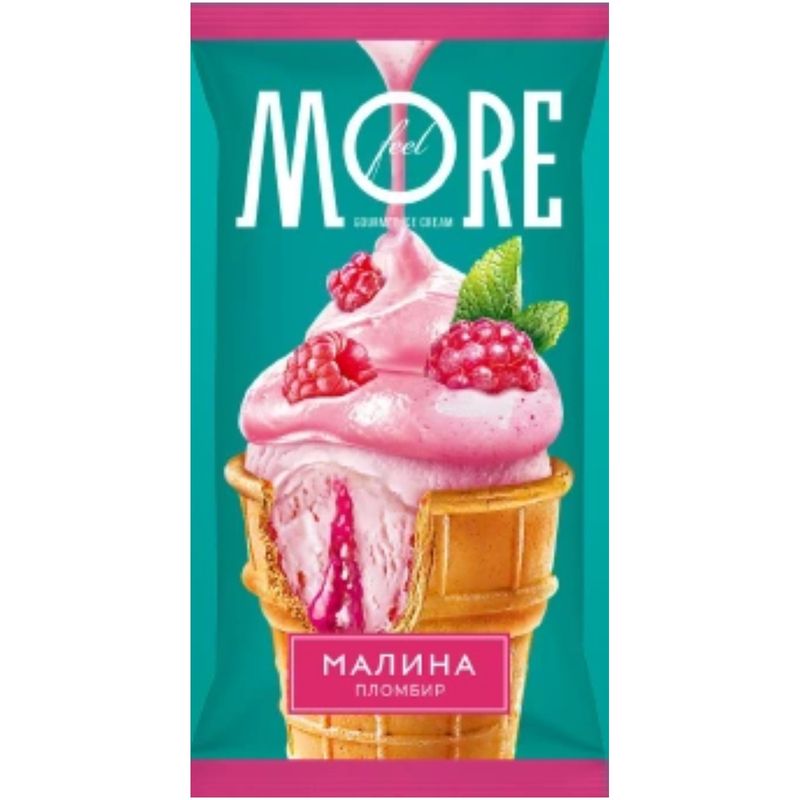 

Мороженое Волга Айс Feel More пломбир малина в вафельном стакане 80 г