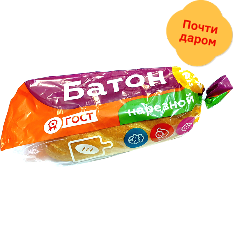 

Батон Моя Цена нарезной