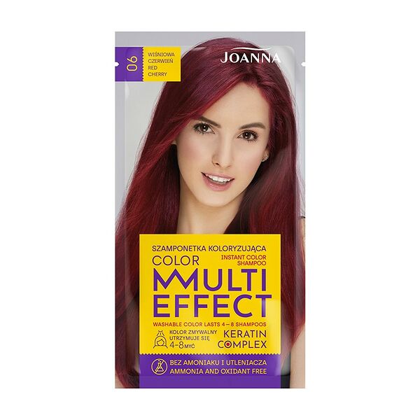 Оттеночный шампунь для волос Joanna Multi Effect Color 06 Красная вишня 35 г