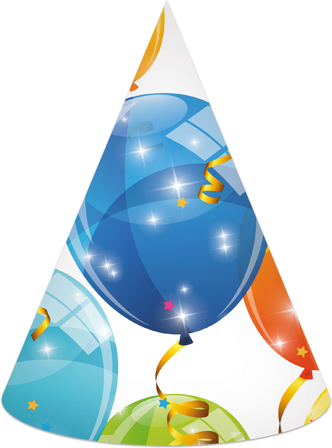 

Колпаки для праздника PROCOS Sparkling Balloons, в ассортименте, 6шт