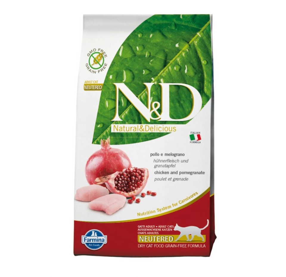 

Сухой беззерновой корм Farmina N&d prime Chicken & Pomegranate Neutered курица, гранат для взрослых стерилизованных кошек 1,5 кг