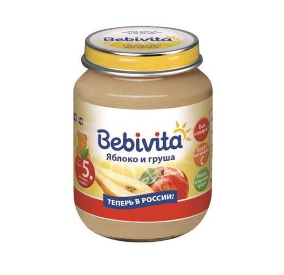 

Пюре Bebivita яблоко-груша с 5 месяцев 100 г