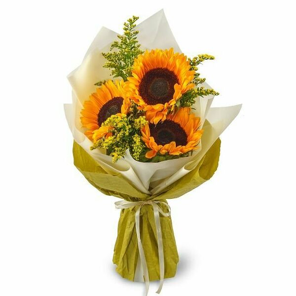 Букет из подсолнухов Поблизости от солнца 50 см