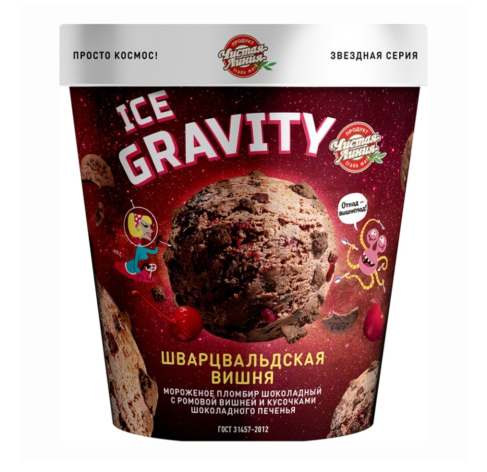

Мороженое пломбир Чистая Линия Ice Gravity Шварцвальдская вишня 12% 270 г