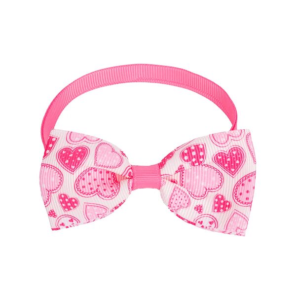 Галстук-бант для кошек и собак розовый сердца, 20-35 см