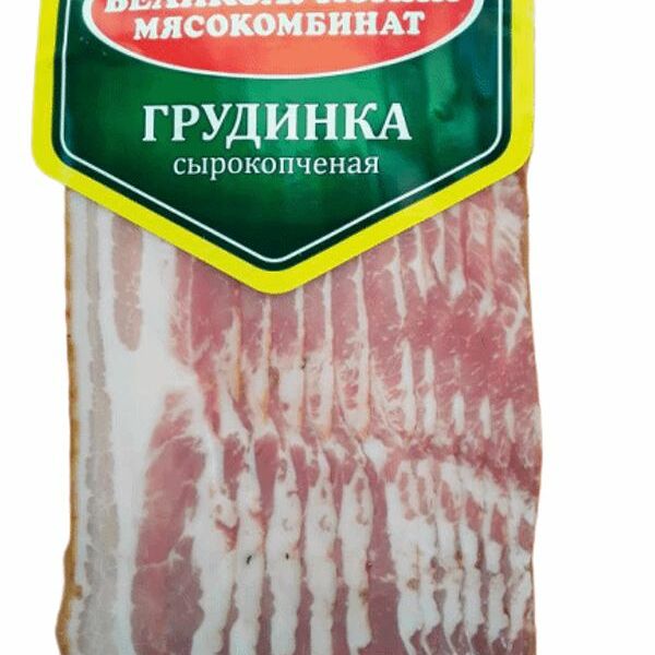 Грудинка Великолукский Мясокомбинат сырокопченая нарезка