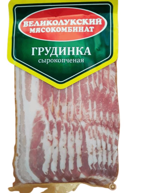 

Грудинка Великолукский Мясокомбинат сырокопченая нарезка 150 г